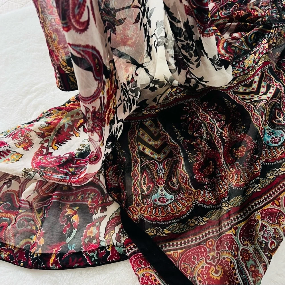 Large Silk Chiffon shawl 90”x40”